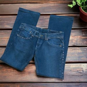 Vtg Y2K ICE-J Iceberg 28 Bootcut Studded Rhinestone Jeans